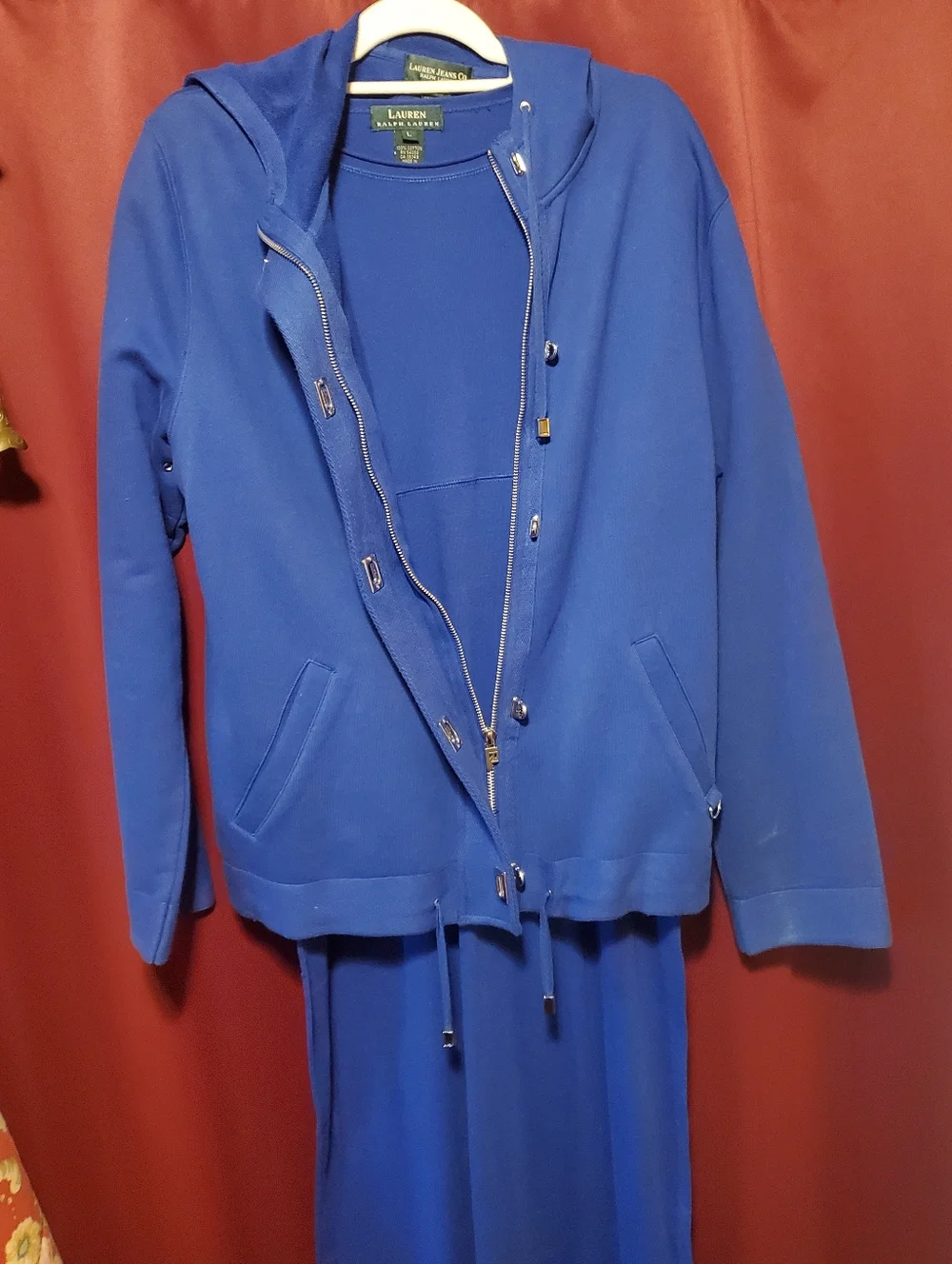 Lauren Ralph Lauren Blue Hooded Zip Jacket & Maxi Dress Set - Picture 14 of 16